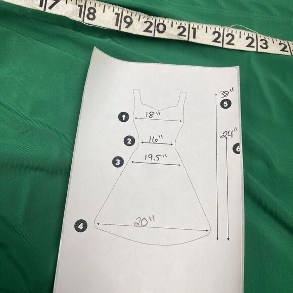 Vintage Lauren Ralph Lauren Womens Dress Size 12 Kelly Green Faux Wrap Stretch - Picture 10 of 10